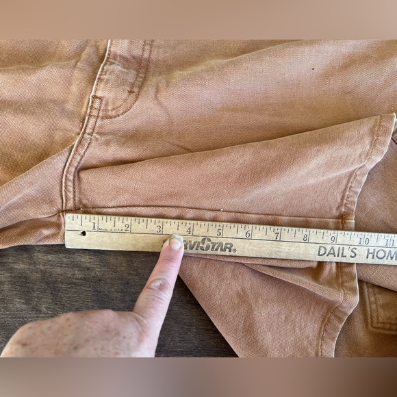 Big Smith Carpenter Work Shorts Camel Brown Duck Canvas Size 44x9.5-measured - Picture 10 of 12